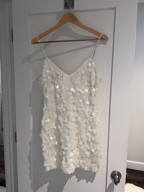 Meshki White Sequin Mini Dress